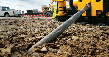 Vermeer drill rod going into ground
